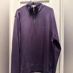 Mens Burberry XXL deep purple half zip sweater